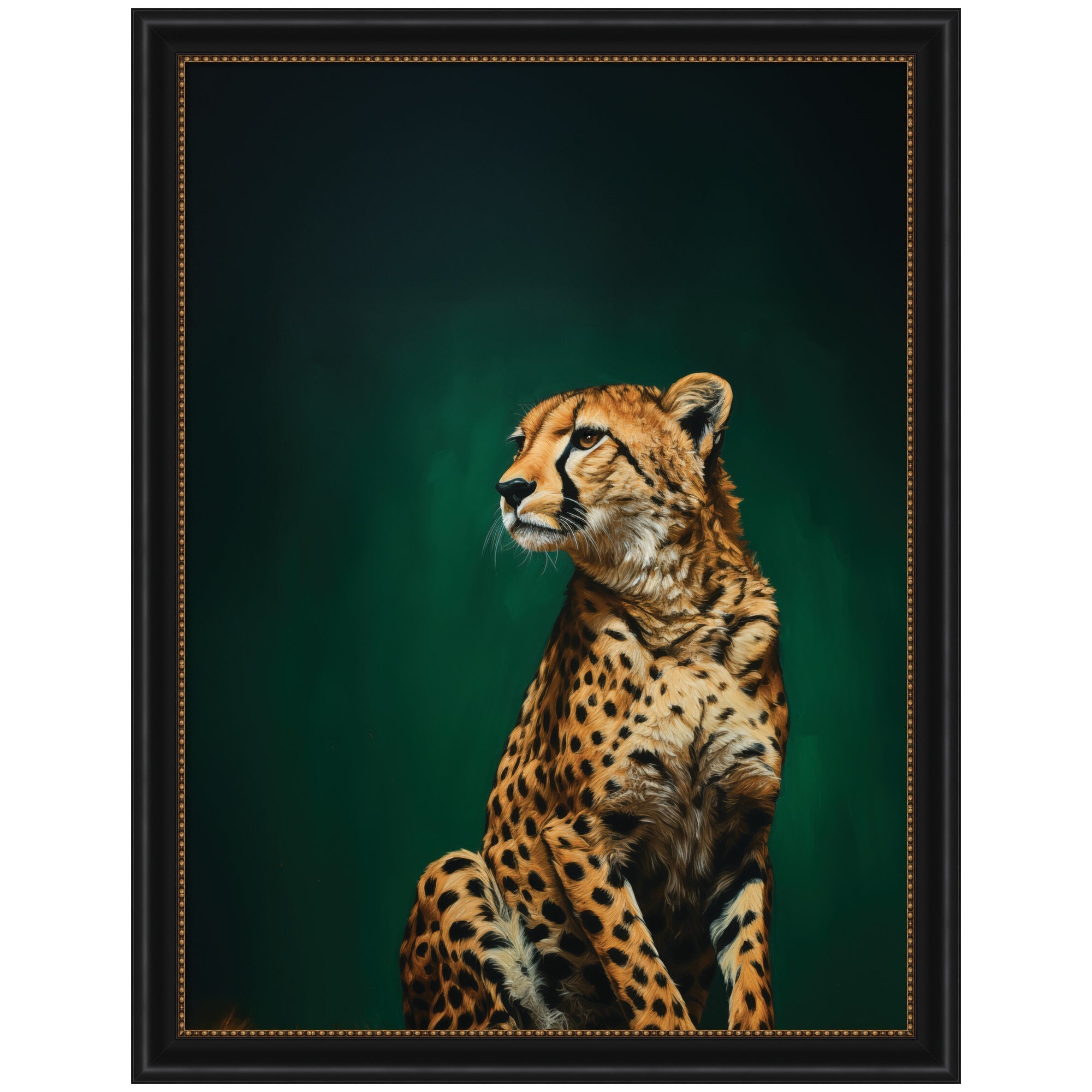 Twilight Emerald Green Leopard by The Creative Bunch Studio Framed Wall Art Print