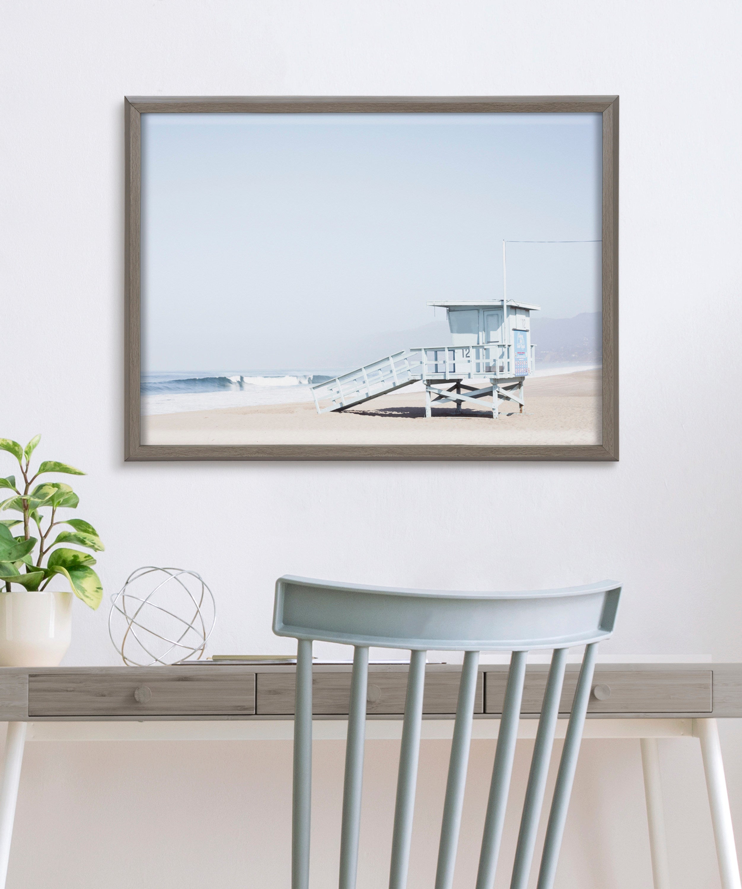Blake Pale Blue Life Guard Tower Framed Printed Glass by Caroline Mint by kateandlaurel - product image 7 for Resin Society