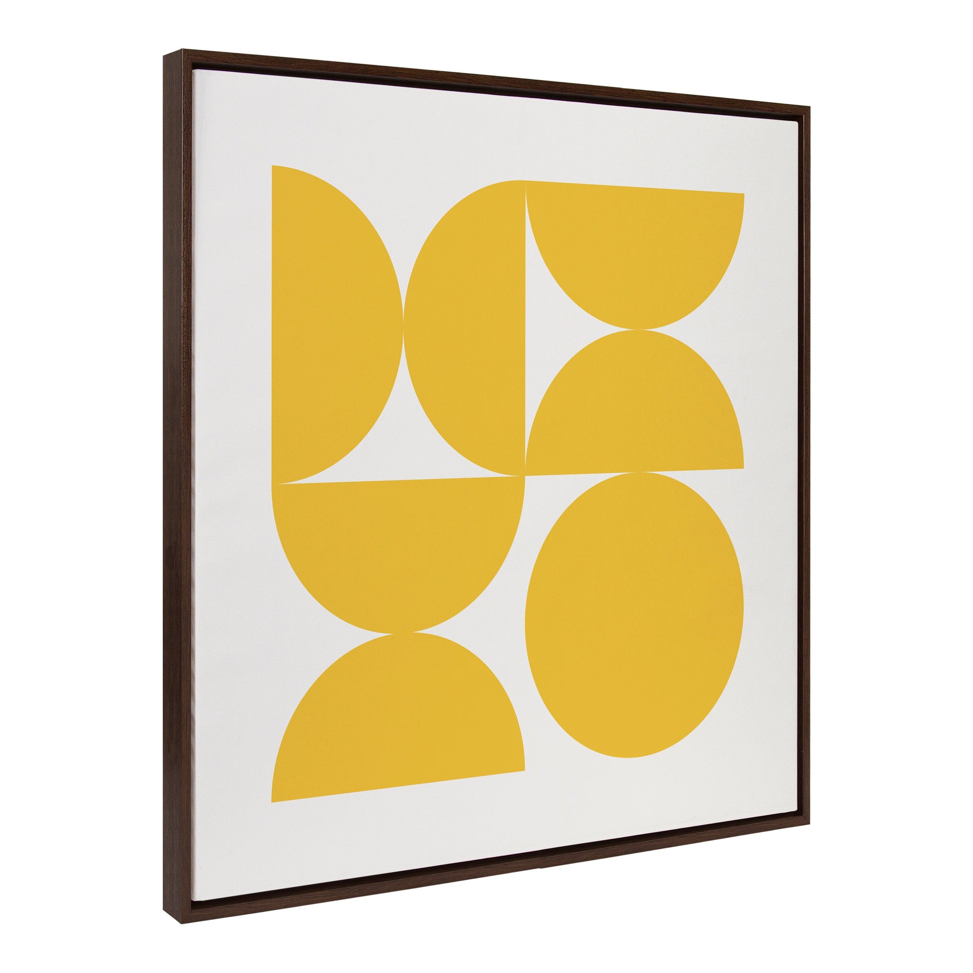Sylvie Bold Vintage Geometric Sunshine Yellow Framed Canvas by kateandlaurel - main product image for Resin Society