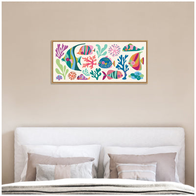 Sylvie Fun Colorful Tropical Fish Framed Canvas by Rachel Lee