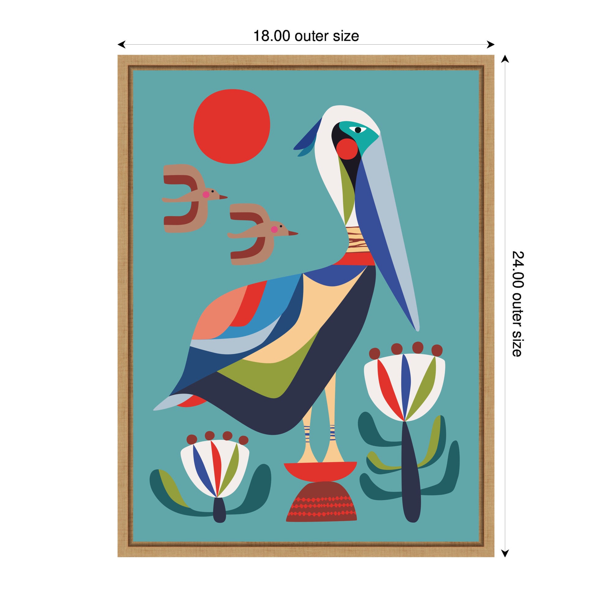 Pelican Garden by Rachel Lee Framed Canvas Wall Art Print