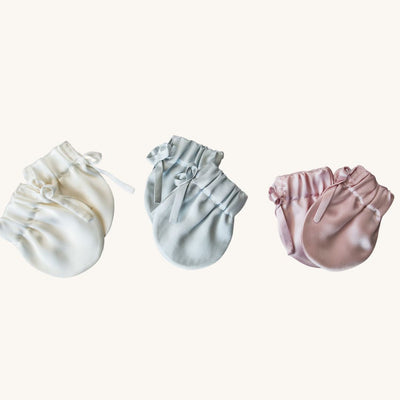 Organic Charmeuse Silk Baby Mittens by Perle Silk - main product image for Resin Society