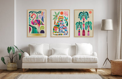 Sylvie MCM Palm Trees Framed Canvas by Rachel Lee