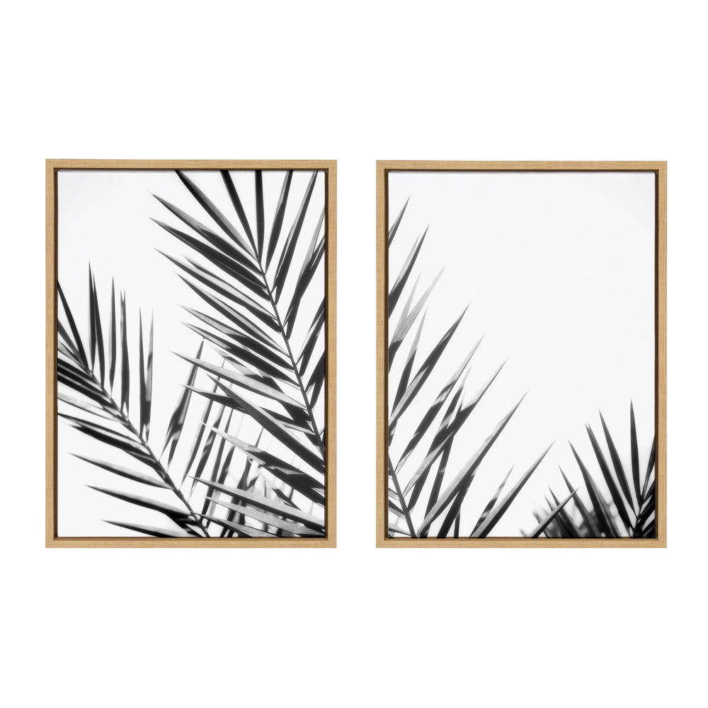 Sylvie Palm I and II BW Framed Canvas by kateandlaurel - main product image for Resin Society
