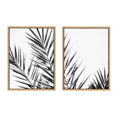 Sylvie Palm I and II BW Framed Canvas by kateandlaurel - main product image for Resin Society