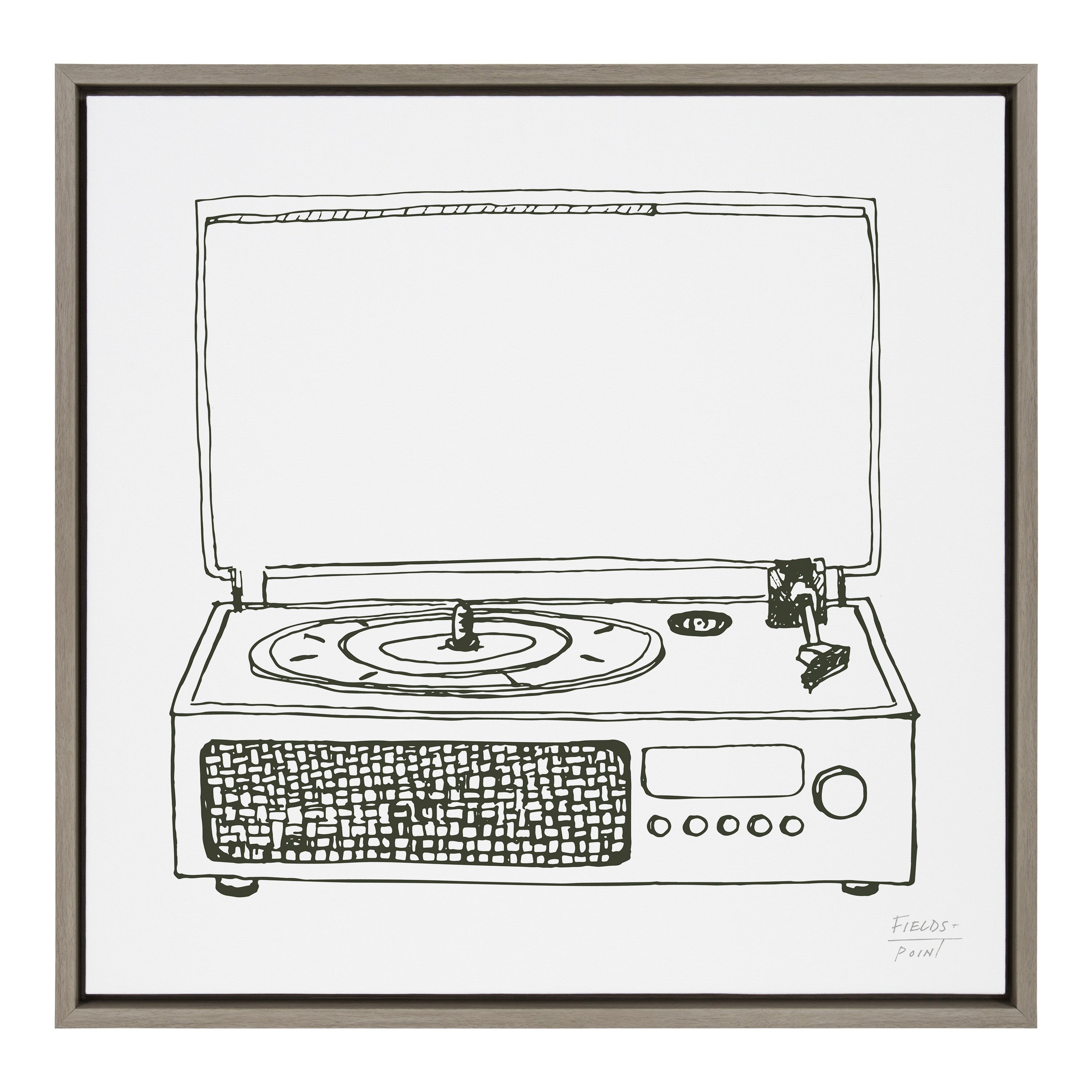 Sylvie Victrola Record Player Framed Canvas by kateandlaurel - product image 10 for Resin Society