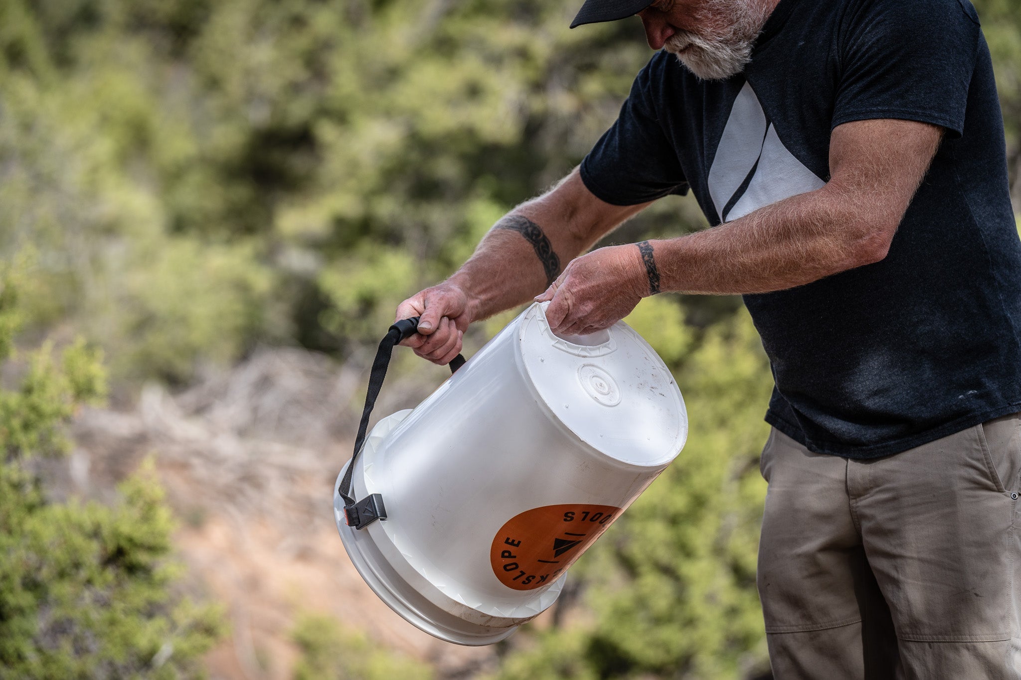 Charly Bucket with our Grandpa Webbing Handle