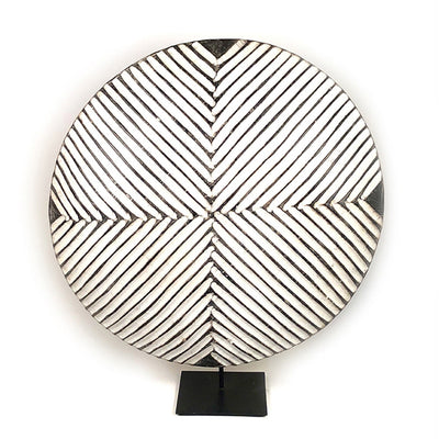 Round Bamileke Shield 22" Geometric Pattern by Mbare Ltd - product image 5 for Resin Society