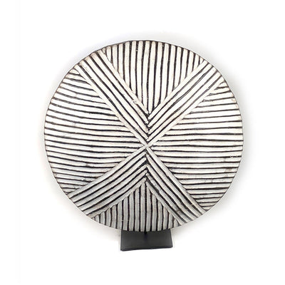 Round Bamileke Shield 22" Geometric Pattern by Mbare Ltd - main product image for Resin Society