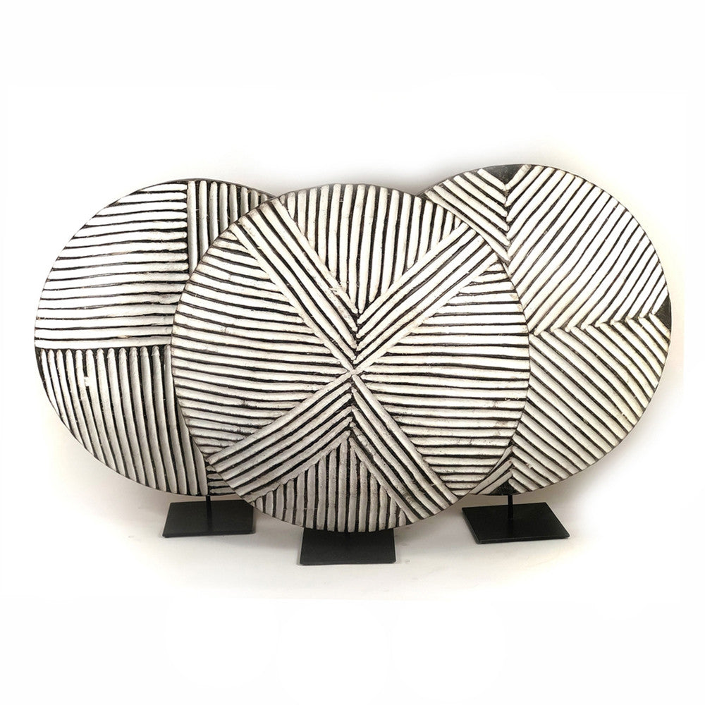 Round Bamileke Shield 22" Geometric Pattern by Mbare Ltd - product image 4 for Resin Society