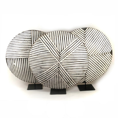 Round Bamileke Shield 22" Geometric Pattern by Mbare Ltd - product image 4 for Resin Society