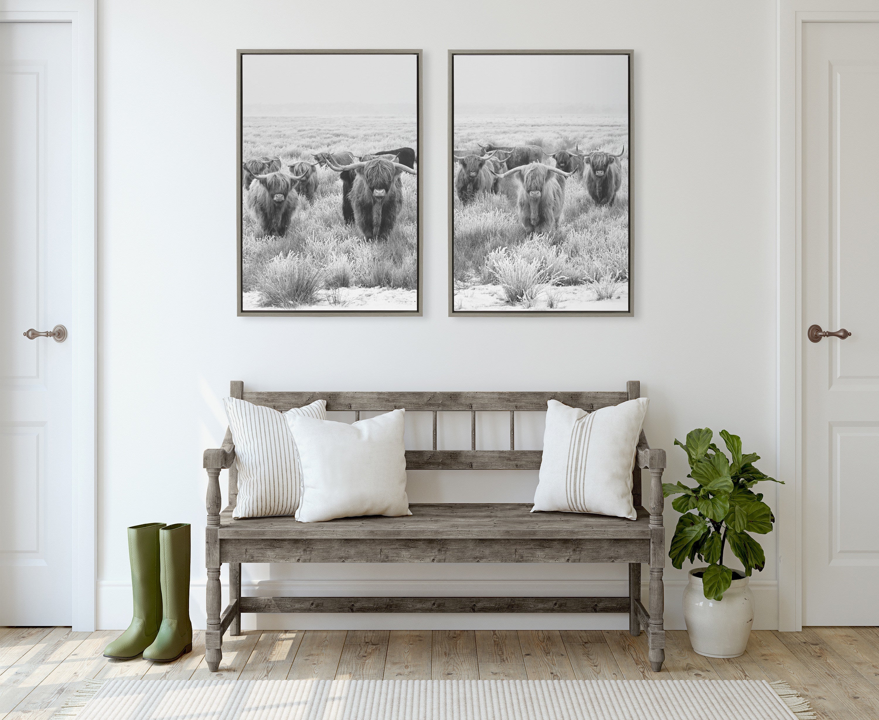 Sylvie Herd of Highland Cows Framed Canvas by The Creative Bunch Studio by kateandlaurel - product image 5 for Resin Society