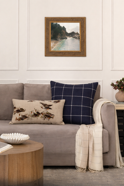 Pointers Covey Pillow Cover in Tan Brown, Schumacher Textiles