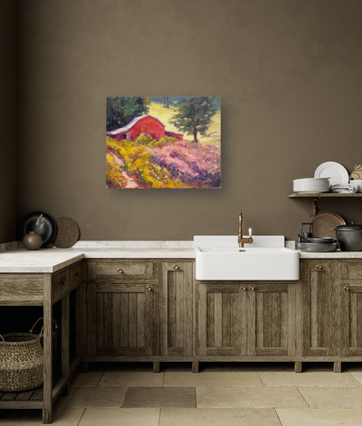 Barn on a Hillside Artist Enhanced Canvas Print by John Beard Collection - product image 4 for Resin Society
