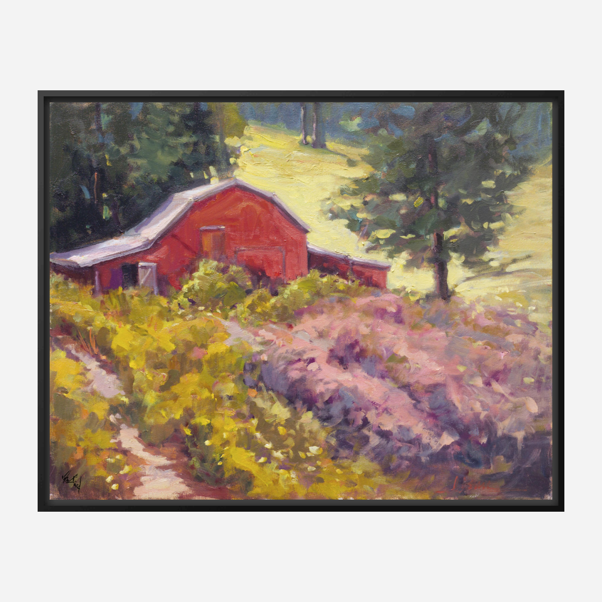 Barn on a Hillside Artist Enhanced Canvas Print by John Beard Collection - product image 5 for Resin Society