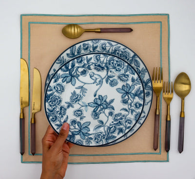 Bombay Blue Dinner Plate - Set of 4 (+1 Bonus Plate) by Ro'Table - product image 3 for Resin Society