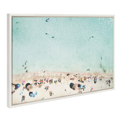 Sylvie Turquoise Beach from Above Framed Canvas