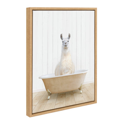 Sylvie Llama Farmhouse Bath Framed Canvas by kateandlaurel - product image 7 for Resin Society