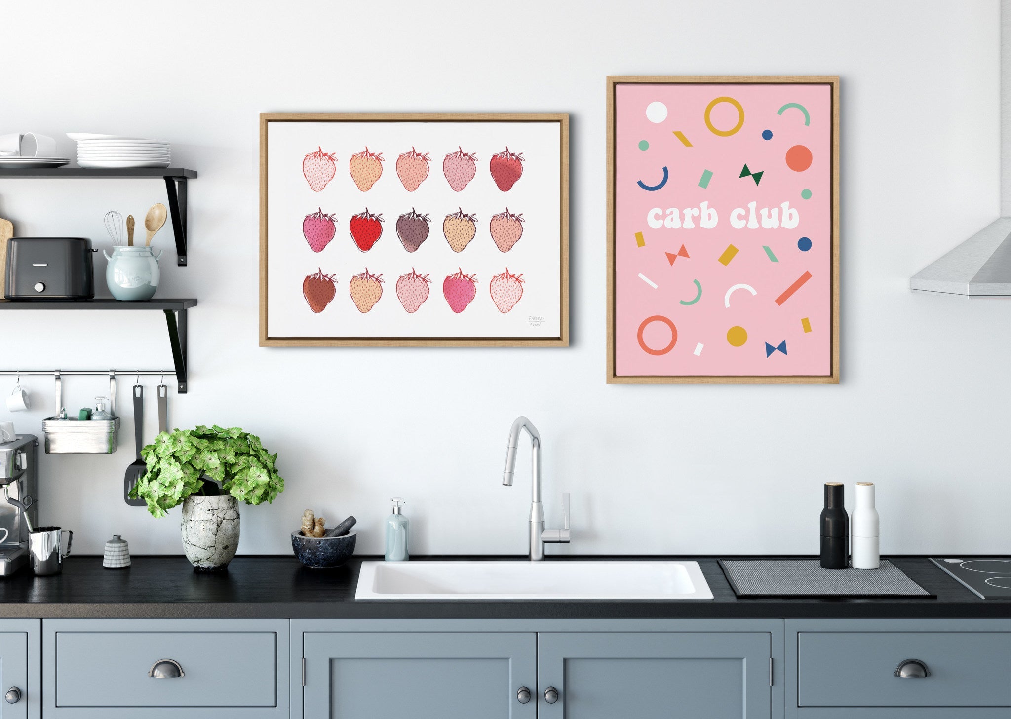 Sylvie Strawberry Fields Print Framed Canvas by kateandlaurel - product image 8 for Resin Society