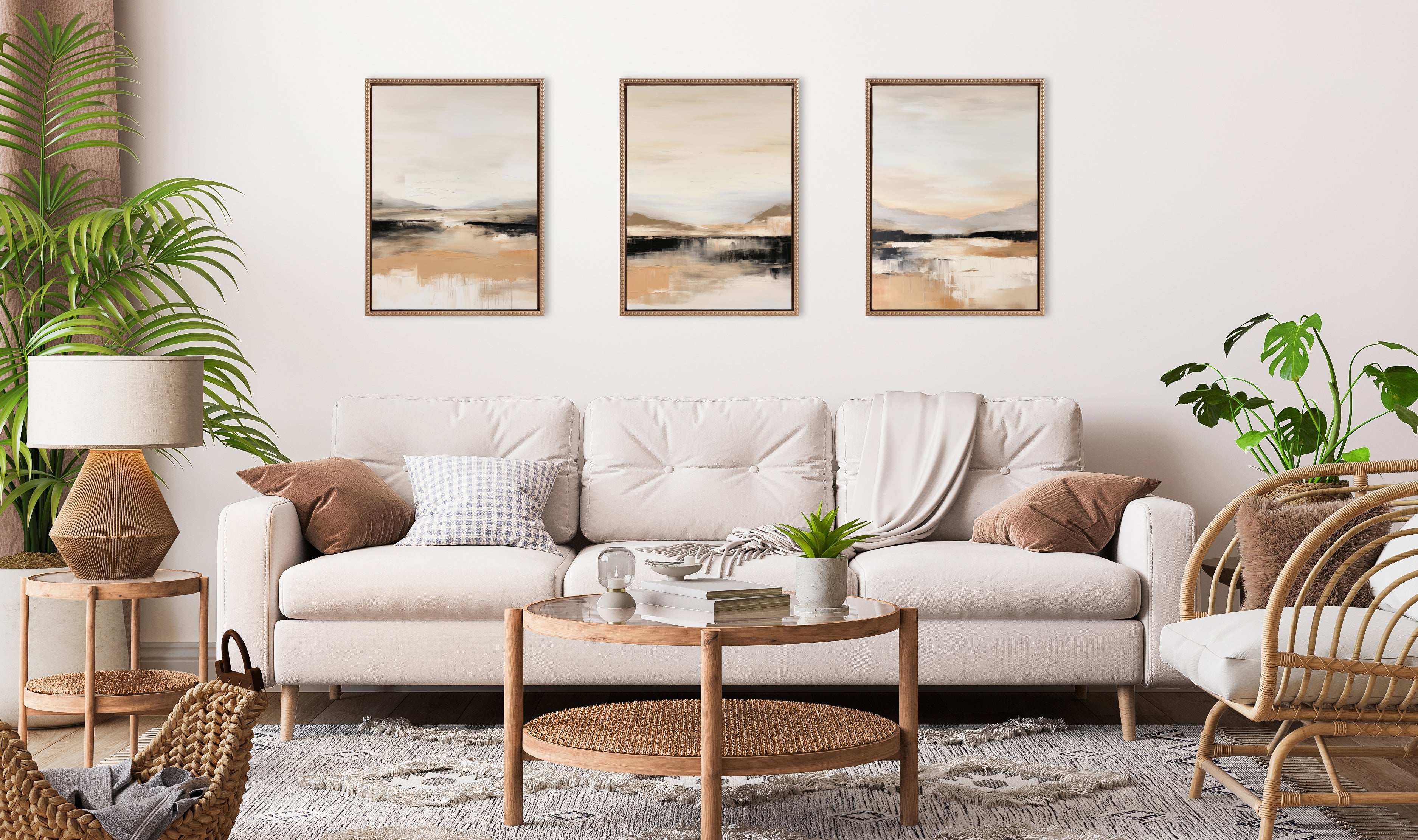 Sylvie Peaceful Landscape I, II and III Framed Canvas Art Set by Amy Lighthall