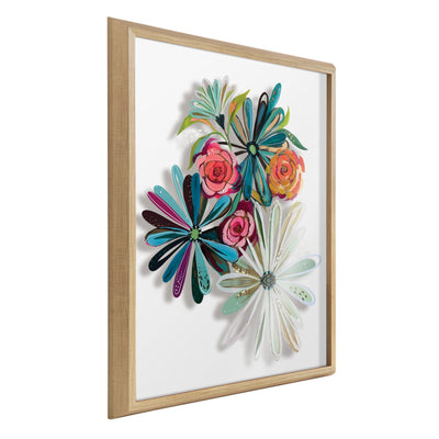 Blake Flowers on Glass 2 Whole Flowers Framed Printed Art