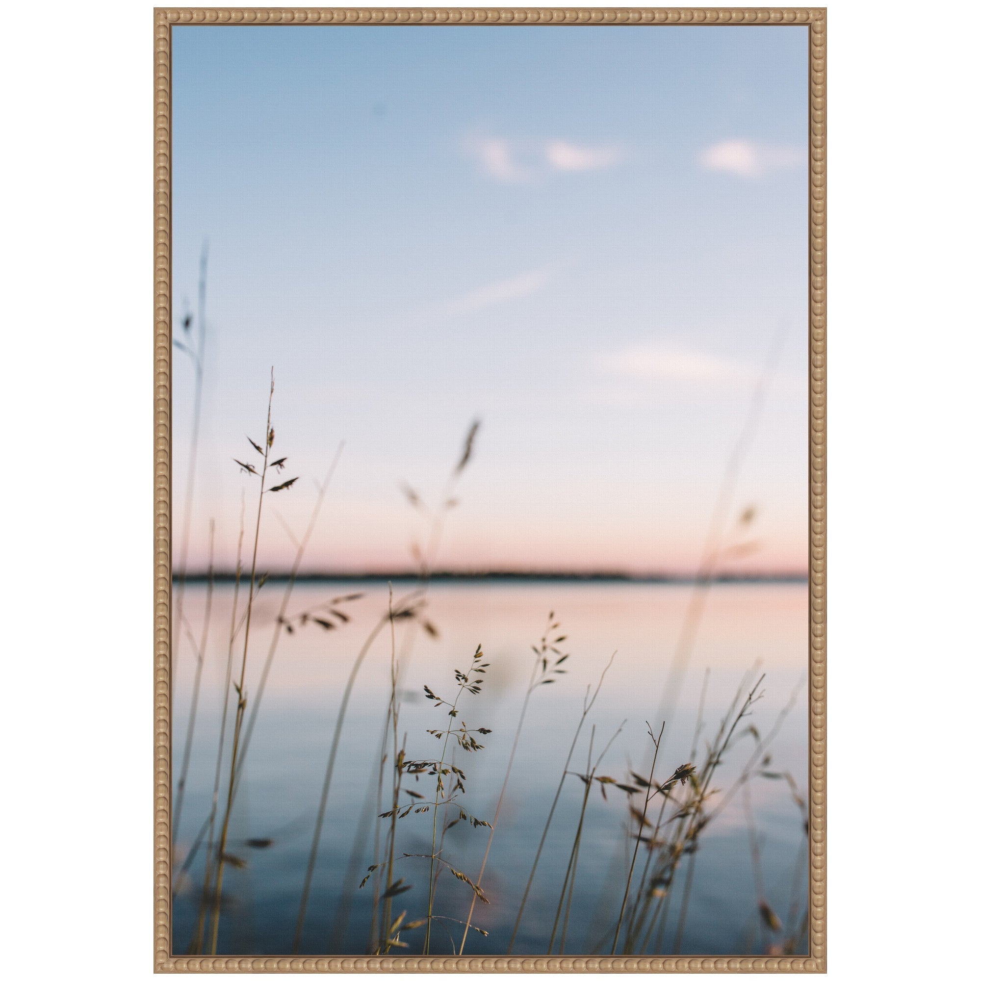 Sylvie Serene Sunset Lake Landscape Framed Canvas by Patricia Hasz