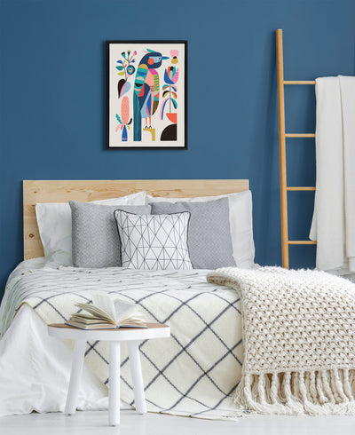 Sylvie Mid Century Modern Kookaburra Framed Canvas by kateandlaurel - product image 18 for Resin Society