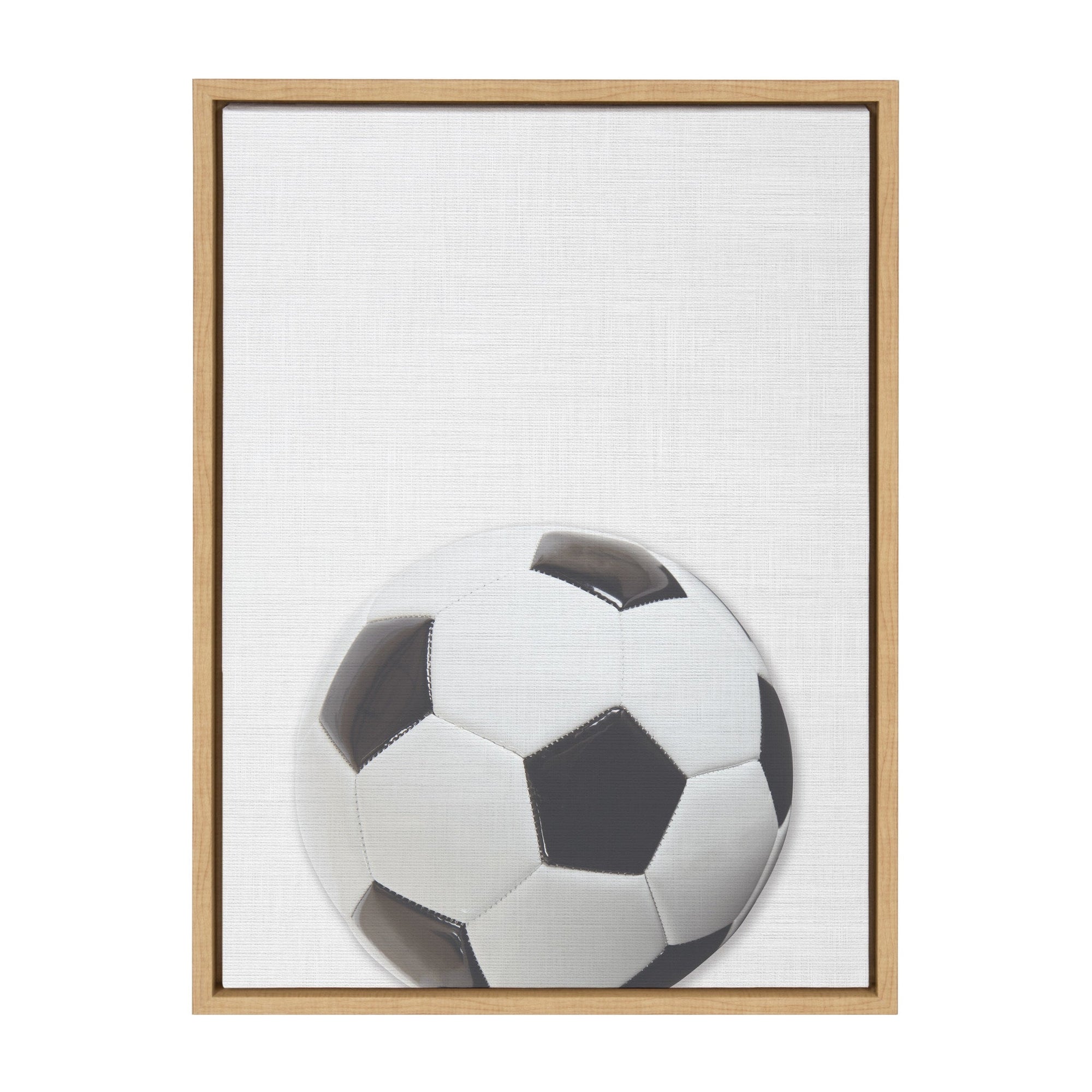 Sylvie Color Soccer Ball Portrait Framed Canvas, Natural 18x24 by kateandlaurel - main product image for Resin Society