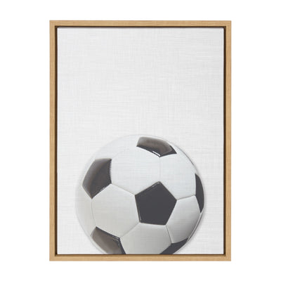 Sylvie Color Soccer Ball Portrait Framed Canvas, Natural 18x24 by kateandlaurel - main product image for Resin Society