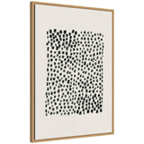 Abstract Black framed canvas wall art print by Gabrielly Guedes showing layered black and gray shapes in Sylvie frame