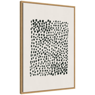 Abstract Black framed canvas wall art print by Gabrielly Guedes showing layered black and gray shapes in Sylvie frame