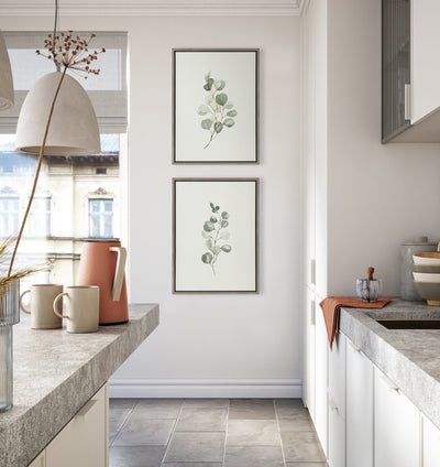 Sylvie Eucalyptus Framed Canvas Set by Maja Mitrovic