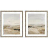 Fading Fields 2 Piece Framed Wall Art Set by Amy Lighthall, displaying two prints in dark silver frames hung side by side on a pale wall