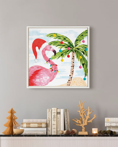 Sylvie Holiday Flamingo Framed Canvas by kateandlaurel - product image 8 for Resin Society