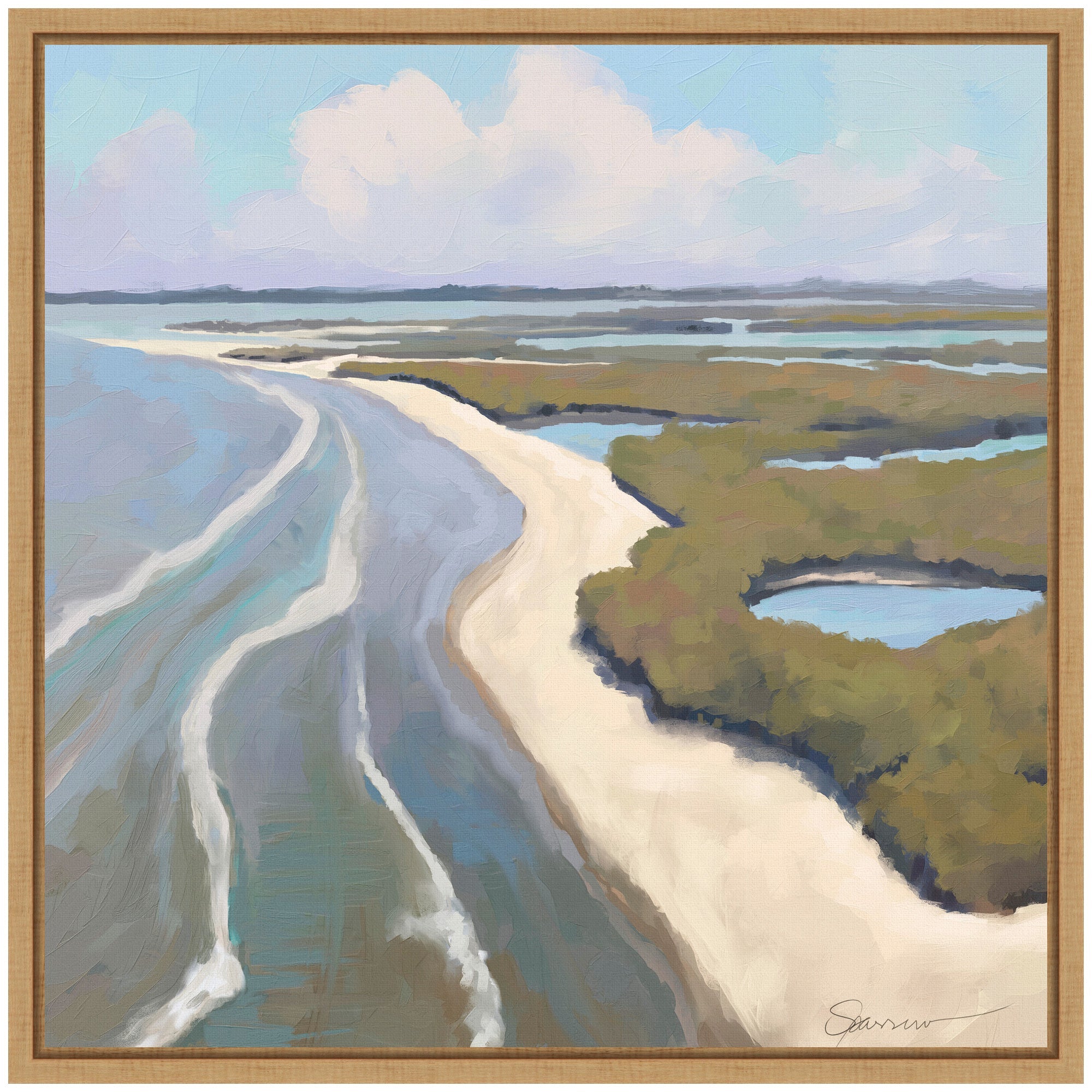 Sylvie Coastal Visions Framed Canvas by Mary Sparrow
