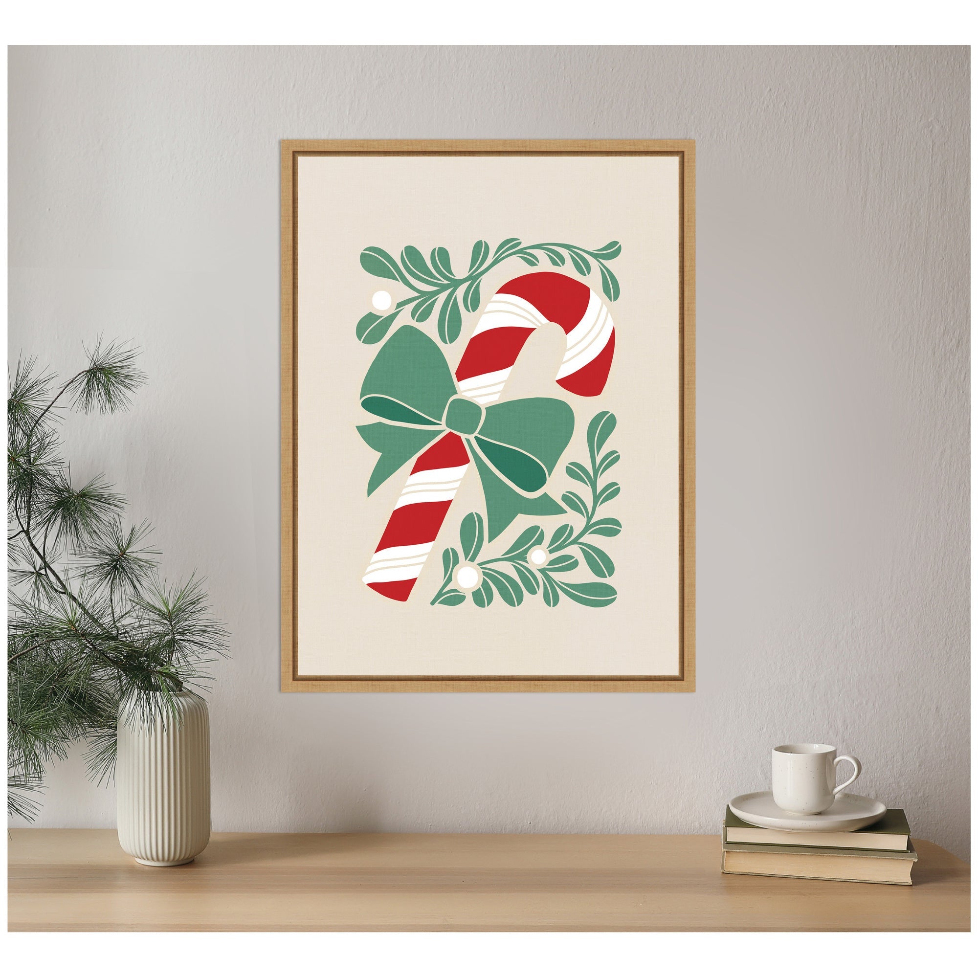 Sylvie Framed Canvas Christmas Icons Prima Set Candy Cane by Dominique Vari