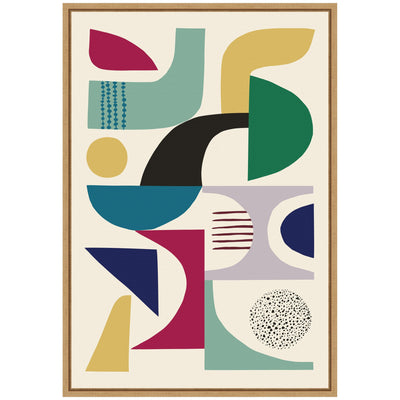 Sylvie MCM Retro Abstract Patttern Framed Canvas by Rachel Lee