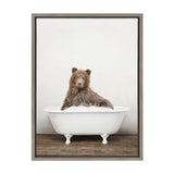 Sylvie Bear Rustic Bubble Bath Framed Canvas by kateandlaurel - product image 20 for Resin Society