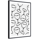 Framed canvas wall art print titled 'Wine Everywhere' by Gabrielly Guedes in a black beaded frame