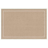 Rectangular beige pinboard with a thin white frame and a decorative white scalloped edge border inside the frame
