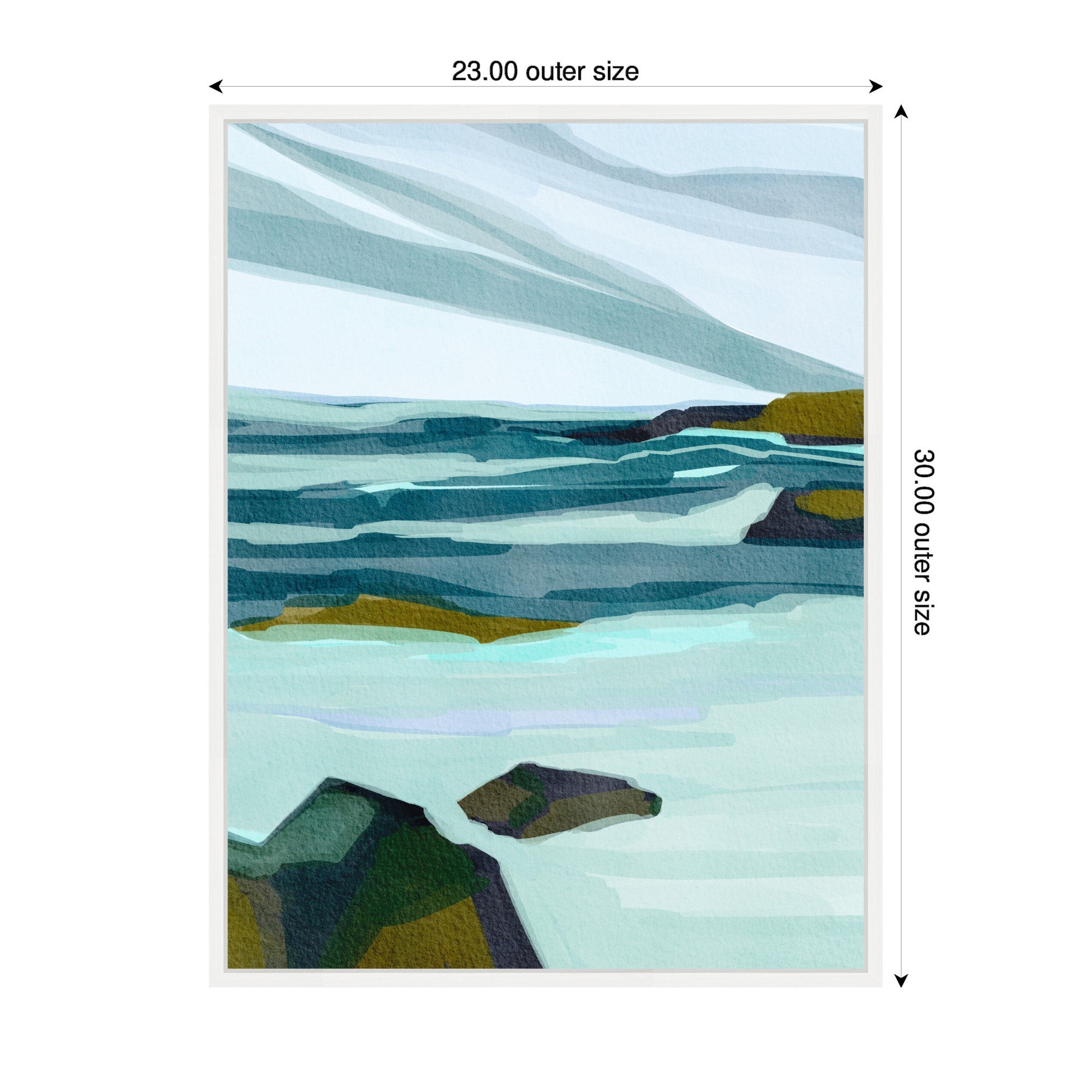 Sylvie Ocean Breeze Framed Canvas by Nikita Jariwala