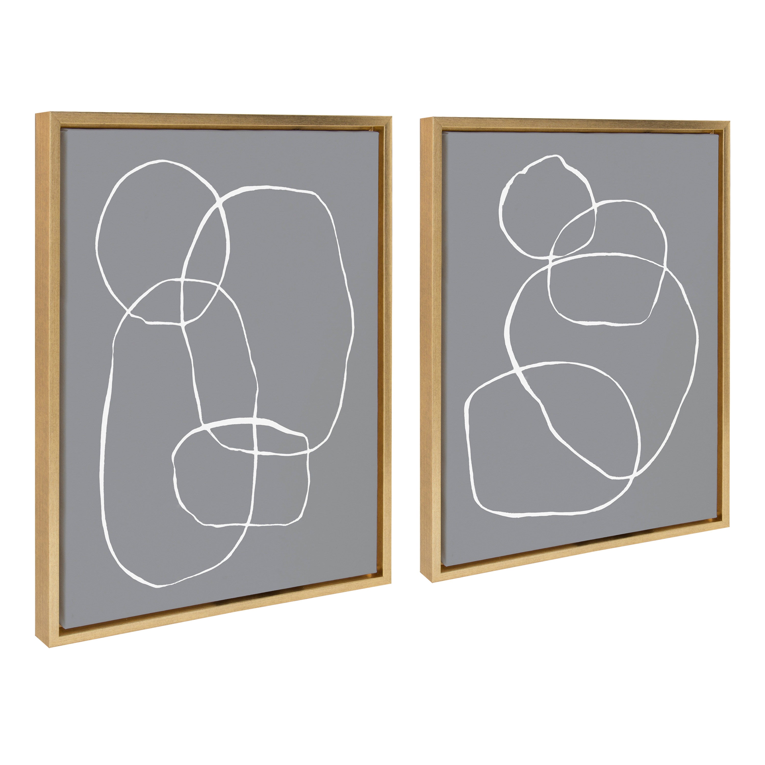 Sylvie Gray Going in Circles Framed Canvas Set by kateandlaurel - product image 18 for Resin Society