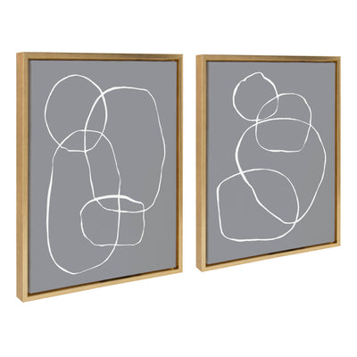 Sylvie Gray Going in Circles Framed Canvas Set by kateandlaurel - product image 18 for Resin Society