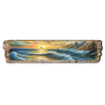 Wave Symphony Wooden Wall Art by G. DeBrekht Coastal Decor - 8491113W
