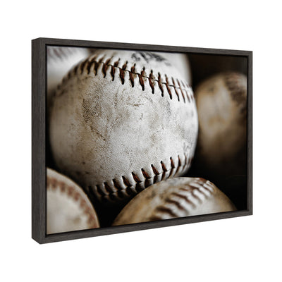 Sylvie Softball Close Up Framed Canvas by kateandlaurel - product image 2 for Resin Society