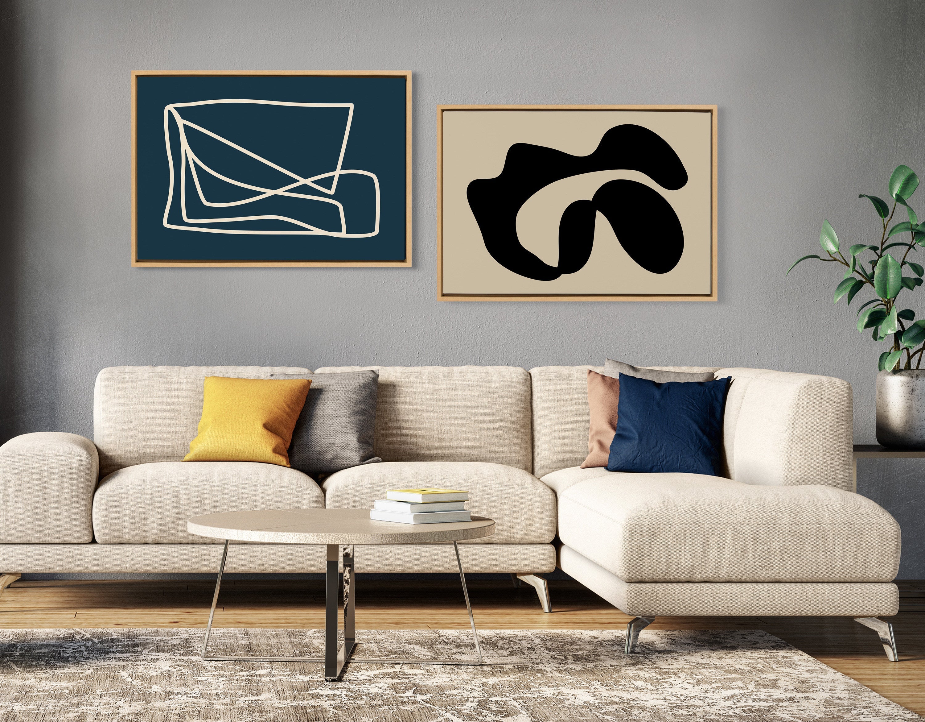 Sylvie Abstract 10 Framed Canvas by kateandlaurel - product image 11 for Resin Society