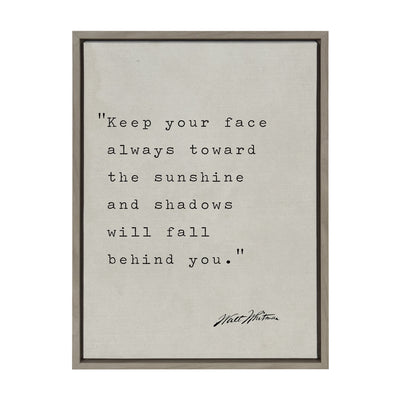 Sylvie Keep Your Face Walt Whitman Framed Canvas by Saint and Sailor Studios