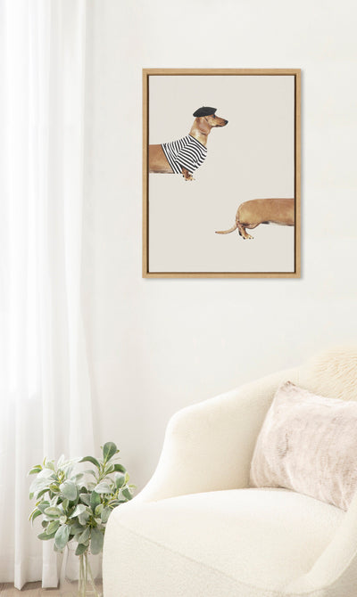 Sylvie Long Dog Framed Canvas by July Art Prints