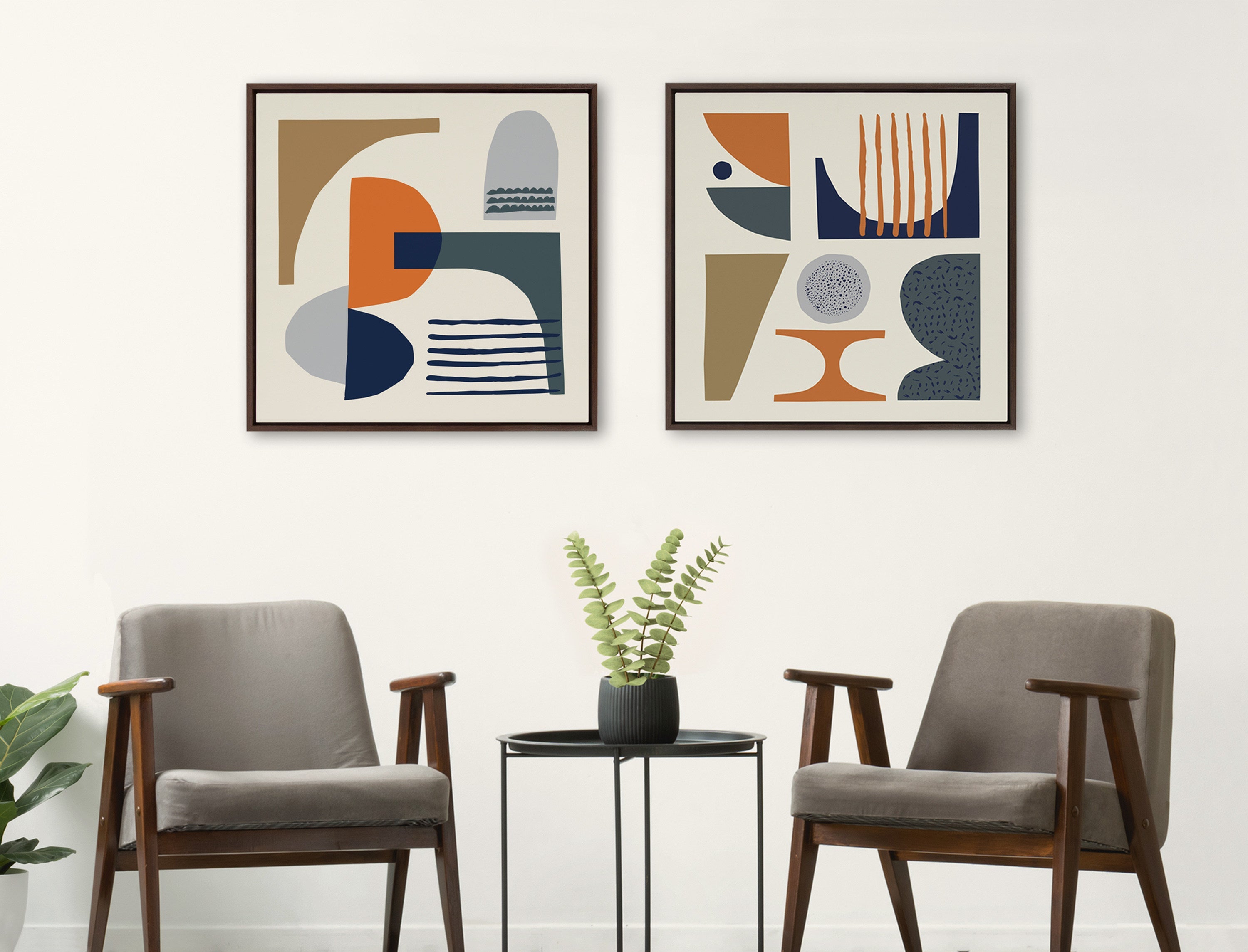Sylvie Abstract Mid Century Framed Canvas by kateandlaurel - product image 14 for Resin Society