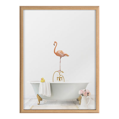 Blake Flamingo Cottage Bathroom Framed Printed Glass by kateandlaurel - product image 2 for Resin Society